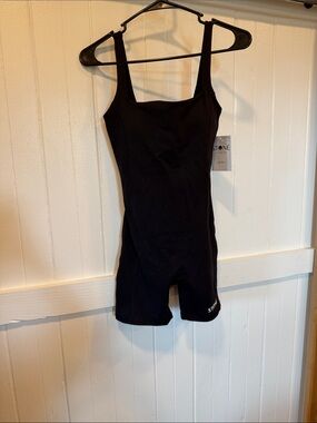 Black Women's Square-Neck Short Romper